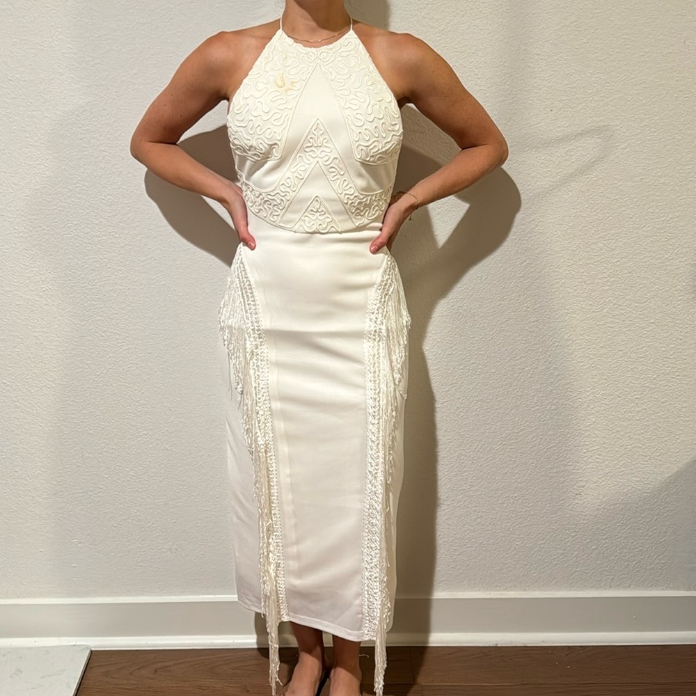 Bridal fringe cocktail dress